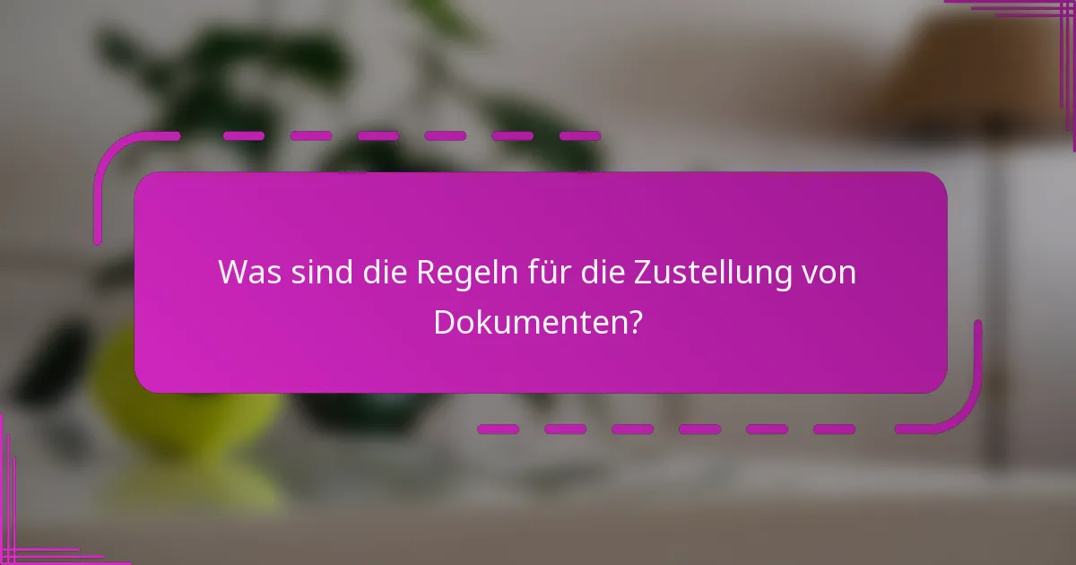 Was sind die Regeln für die Zustellung von Dokumenten?