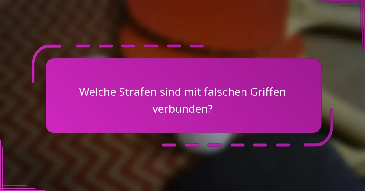 Welche Strafen sind mit falschen Griffen verbunden?