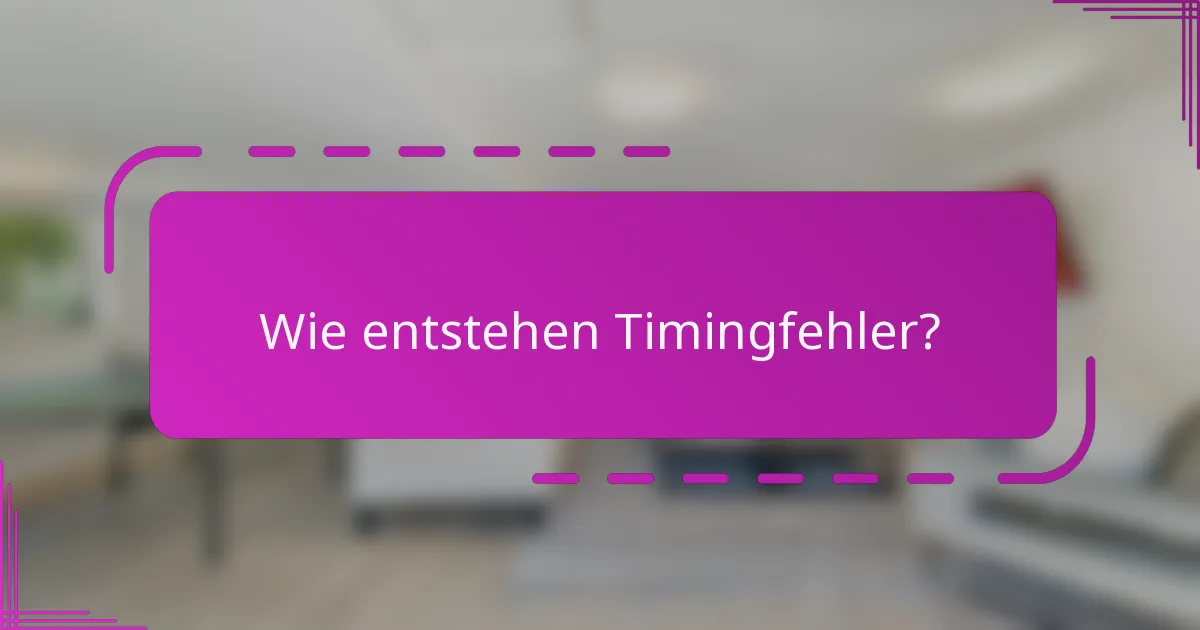 Wie entstehen Timingfehler?